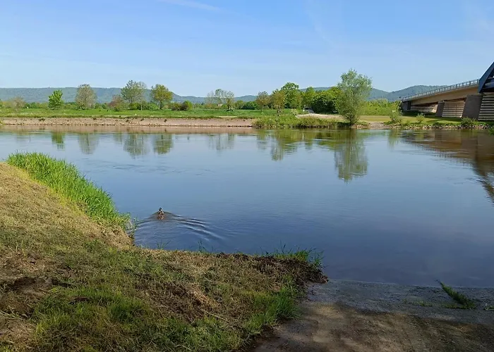 Weserufer Direkt Am Wasser Radwanderweg 3-4 Personen Wlan Appartamento Hessisch Oldendorf
