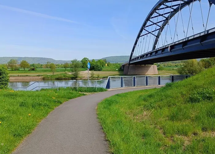 Weserufer Direkt Am Wasser Radwanderweg 3-4 Personen Wlan Hessisch Oldendorf